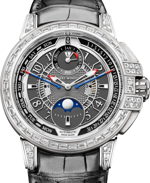 Harry Winston,The Ocean 42.2mm,42.2mm,Gold,White Gold,Automatic,In-house Caliber,Open,OCEAPC42WW002