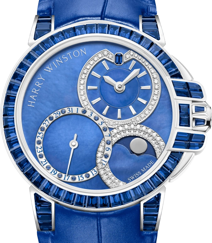 Harry Winston,The Ocean 36mm,36mm,White Gold,Blue,Automatic,Moonphase,Day,OCEAMP36WW003