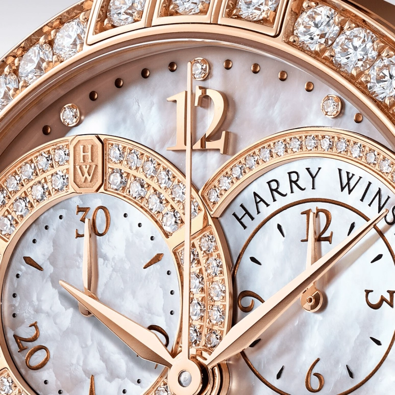 Harry Winston,The Premier 40mm,40mm,Rose Gold,Gold,Light,Pink,Quartz,In-house Caliber,Mother of Pearl,PRNQCH40RR005