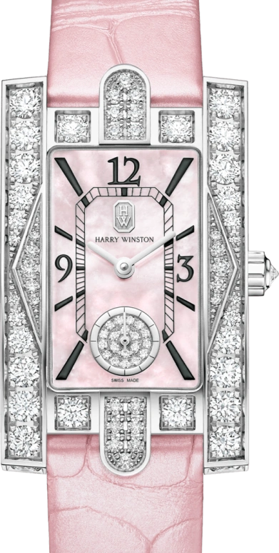 Harry Winston,The Avenue 21.4x36.1mm,21.4x36.1mm,Gold,White Gold,Pink,Quartz,In-house Caliber,Mother of Pearl,AVEQHM21WW289