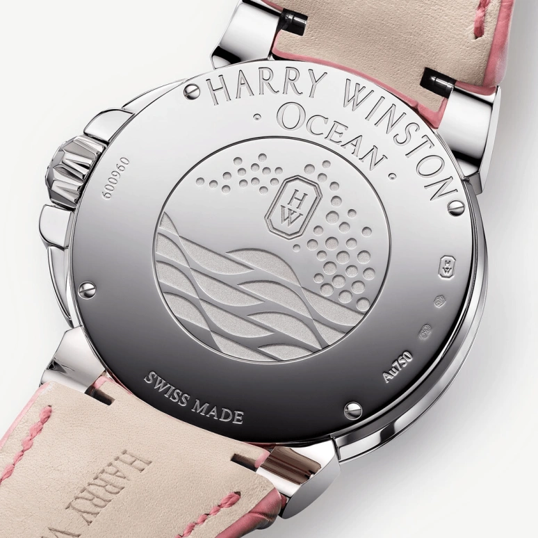 Harry Winston,The Ocean 36mm,36mm,Gold,White Gold,Blue,Pink,Quartz,In-house Caliber,Mother of Pearl,OCEQMP36WW028