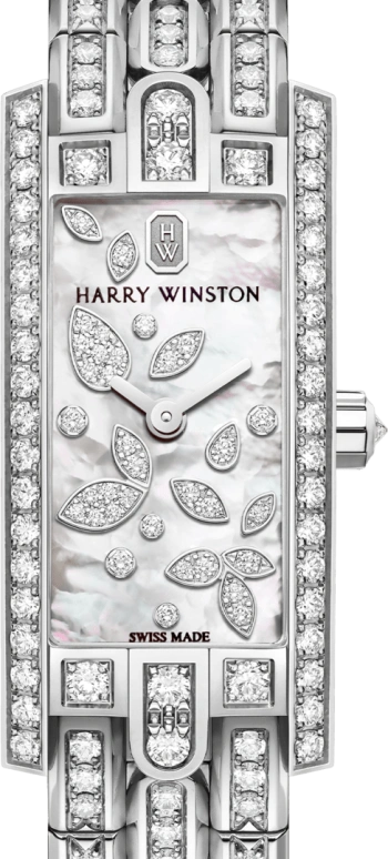 Harry Winston,The Avenue 15.6x32.3mm,15.6x32.3mm,Gold,White Gold,White,Quartz,In-house Caliber,Mother of Pearl,AVCQHM16WW051