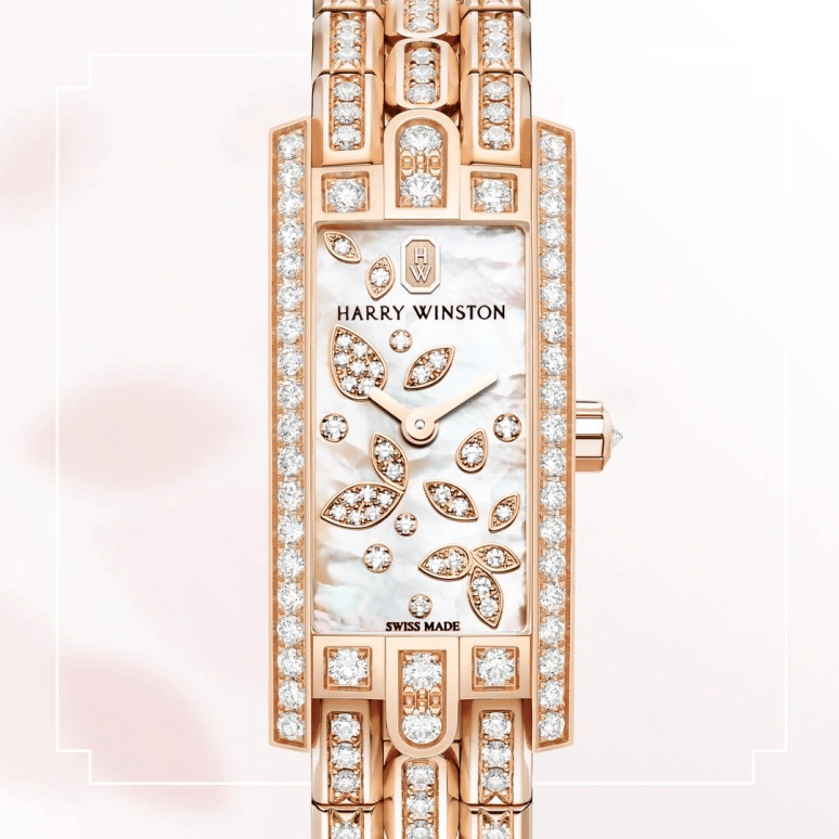 Harry Winston,The Avenue 15.60x32.30mm,15.60x32.30mm,Rose Gold,Gold,White,Quartz,In-house Caliber,Rectangular,AVCQHM16RR043