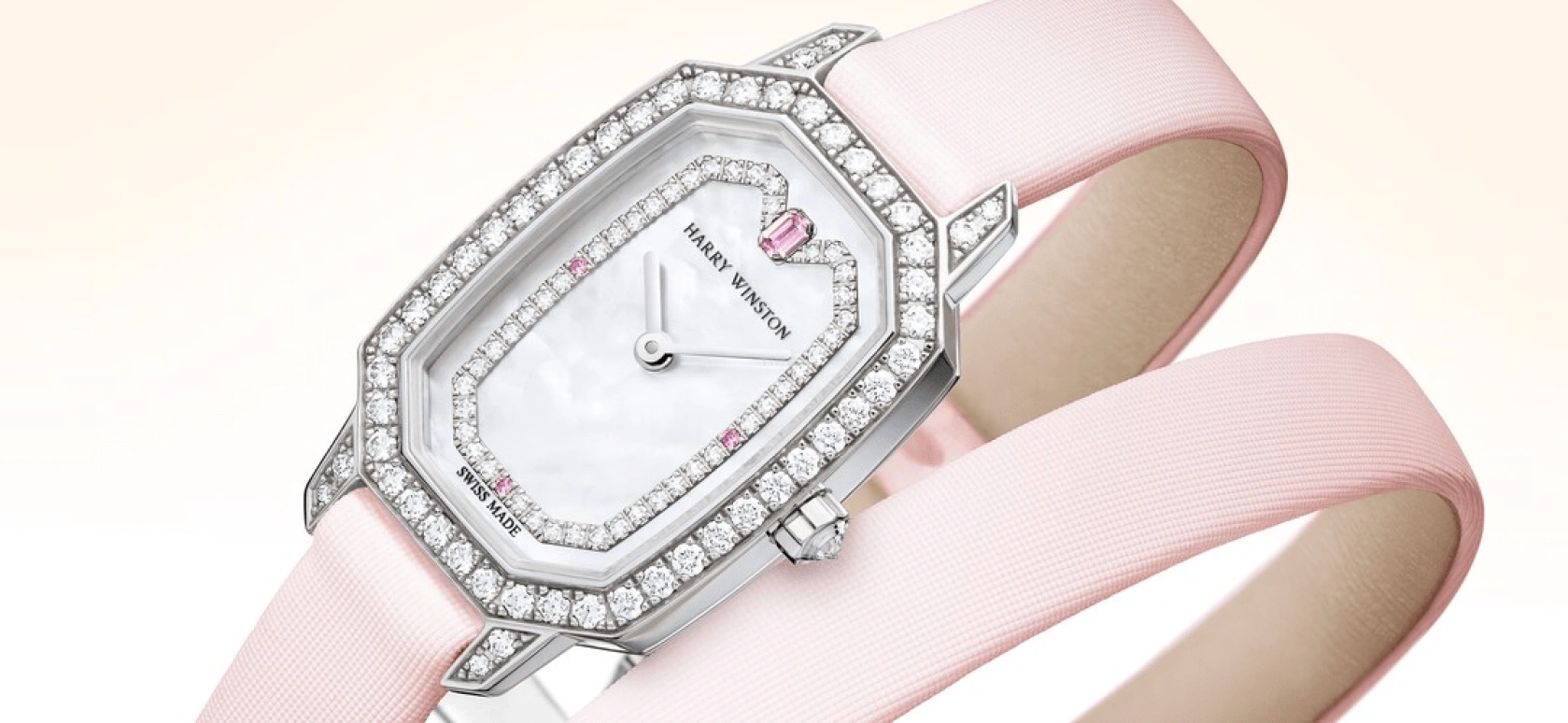 Harry Winston,Emerald 17.7x24mm,17.7x24mm,Gold,White Gold,White,Quartz,In-house Caliber,Mother of Pearl,EMEQHM18WW008