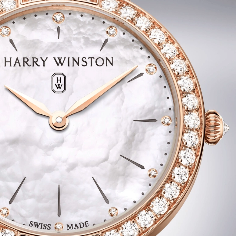 Harry Winston,The Premier 36mm,36mm,Rose Gold,Gold,White,Quartz,In-house Caliber,Mother of Pearl,PRNQHM36RR008