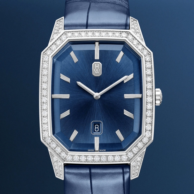 Harry Winston,Emerald 33.3x39.3mm,33.3x39.3mm,Gold,White Gold,Quartz,In-house Caliber,Closed,EMEQHD33WW002