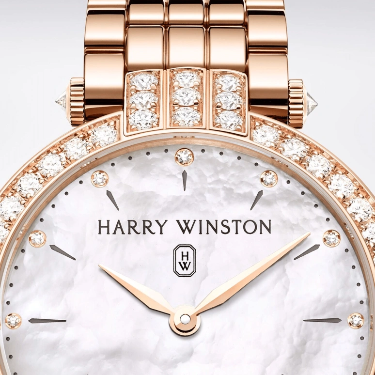 Harry Winston,The Premier 36mm,36mm,Rose Gold,Gold,White,Quartz,In-house Caliber,Mother of Pearl,PRNQHM36RR009