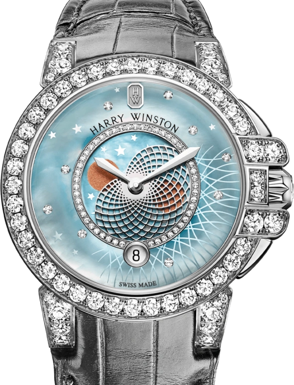 Harry Winston,The Ocean 36mm,36mm,Gold,White Gold,Blue,Quartz,In-house Caliber,Mother of Pearl,OCEQMP36WW023