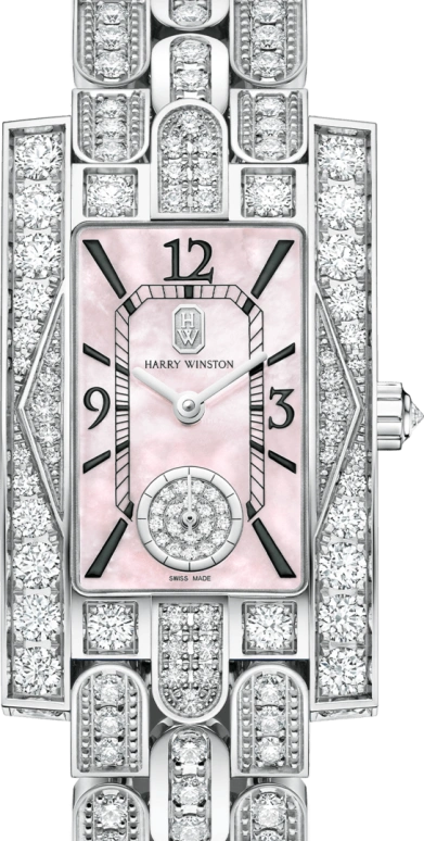 Harry Winston,The Avenue 21.4x36.1mm,21.4x36.1mm,Gold,White Gold,Pink,Quartz,In-house Caliber,Mother of Pearl,AVEQHM21WW291