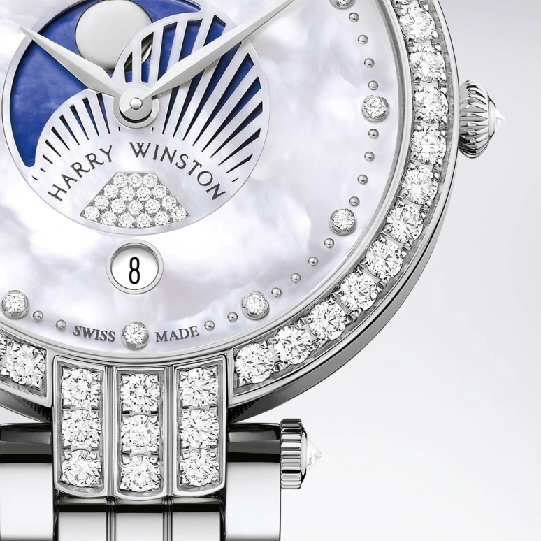 Harry Winston,The Premier 36mm,36mm,Gold,White Gold,White,Quartz,In-house Caliber,Mother of Pearl,PRNQMP36WW003