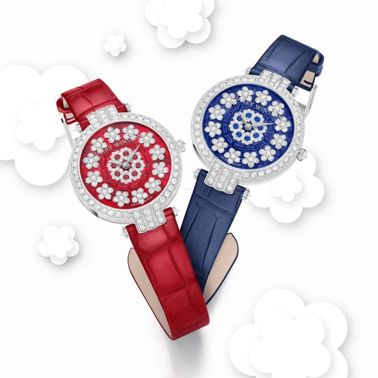 Harry Winston,The Premier 36mm,36mm,Gold,White Gold,Blue,Automatic,In-house Caliber,Gold,Mother of Pearl,PRNAHM36WW037