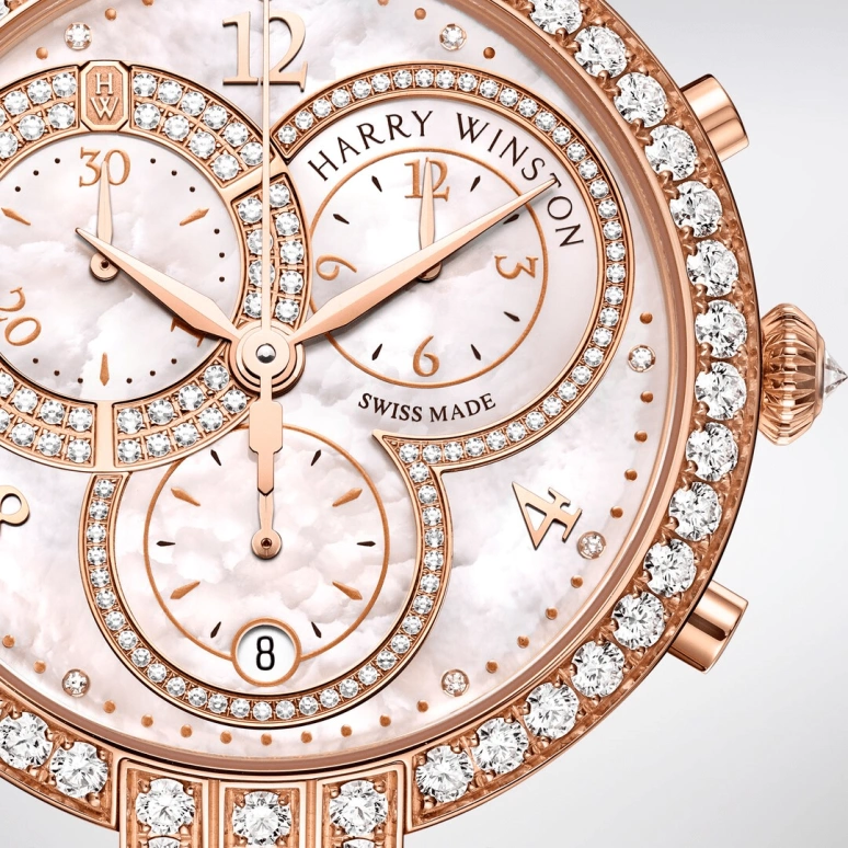 Harry Winston,The Premier 40mm,40mm,Rose Gold,Gold,Light,Pink,Quartz,In-house Caliber,Mother of Pearl,PRNQCH40RR001
