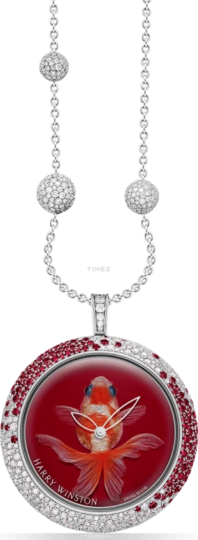 Harry Winston,High Jewelry Timepieces 38mm,38mm,White Gold,Red,Quartz,In-house Caliber,Round,HJTQHM38WW003