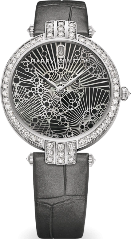Harry Winston,The Premier 31mm,31mm,Gold,White Gold,Black,Quartz,In-house Caliber,Mother of Pearl,PRNQHM31WW002