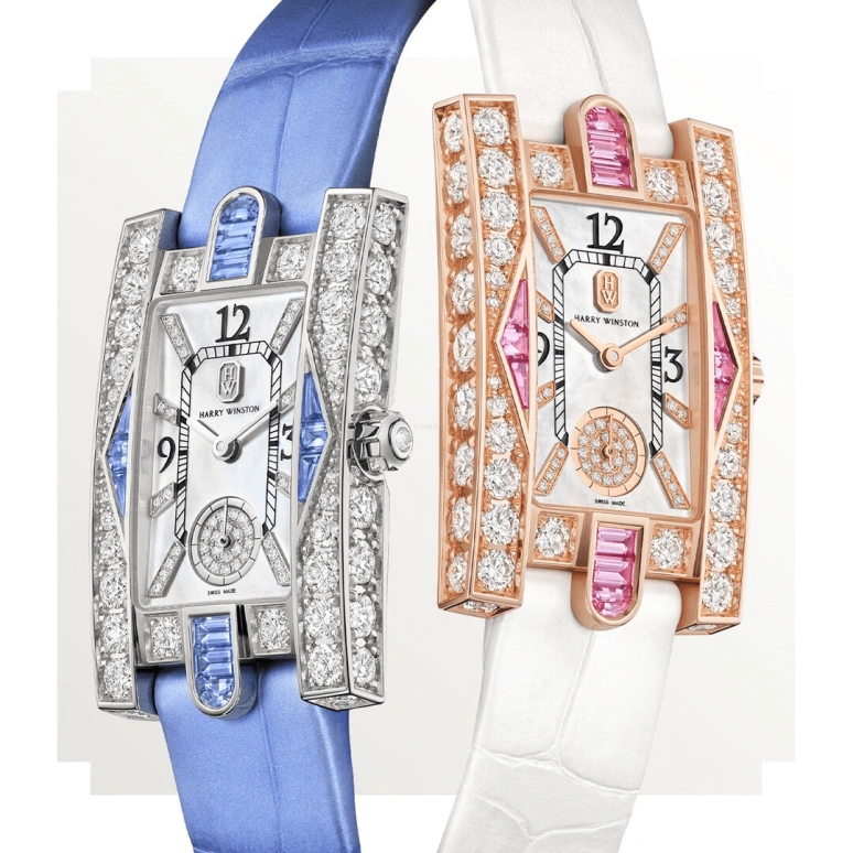 Harry Winston,The Avenue 21.4x36.1mm,21.4x36.1mm,Rose Gold,Gold,White,Quartz,In-house Caliber,Mother of Pearl,AVEQHM21RR125