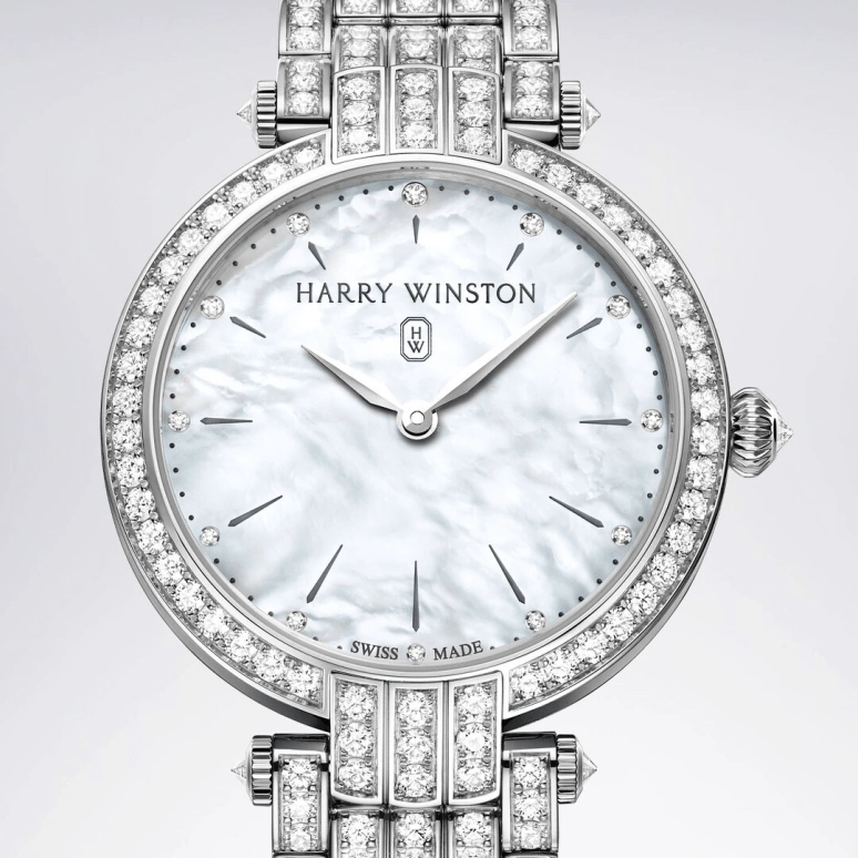 Harry Winston,The Premier 31mm,31mm,Gold,White Gold,White,Quartz,In-house Caliber,Mother of Pearl,PRNQHM31WW004