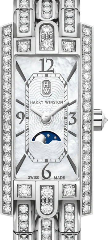 Harry Winston,The Avenue 15.6x32.3mm,15.6x32.3mm,Gold,White Gold,White,Quartz,In-house Caliber,Mother of Pearl,AVCQMP16WW003