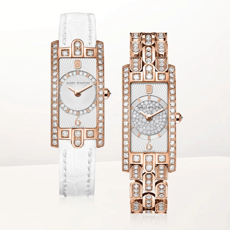 Harry Winston,The Avenue 19x39.5mm,19x39.5mm,Rose Gold,Gold,Quartz,In-house Caliber,Closed,AVCQHM19RR032