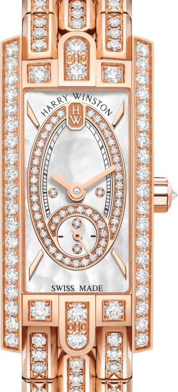 Harry Winston,The Avenue 15.6x32.3mm,15.6x32.3mm,Rose Gold,Gold,White,Quartz,In-house Caliber,Mother of Pearl,AVCQSS16RR003