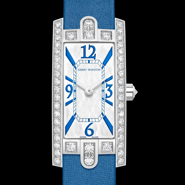 Harry Winston,The Avenue 15.60x32.30mm,15.60x32.30mm,White Gold,Silver,Quartz,Sapphire,Hardlex,Rectangular,AVCQHM16WW060