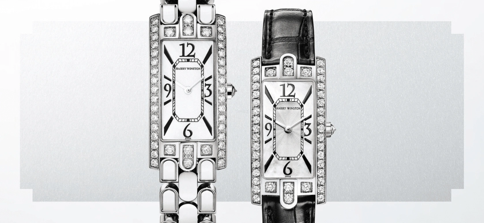 Harry Winston,The Avenue 19x39.5mm,19x39.5mm,Gold,White Gold,White,Quartz,In-house Caliber,Mother of Pearl,AVCQHM19WW063