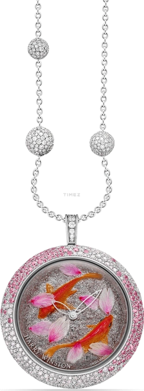 Harry Winston,High Jewelry Timepieces 38mm,38mm,White Gold,Silver,Pink,Orange,Quartz,In-house Caliber,Round,HJTQHM38WW010