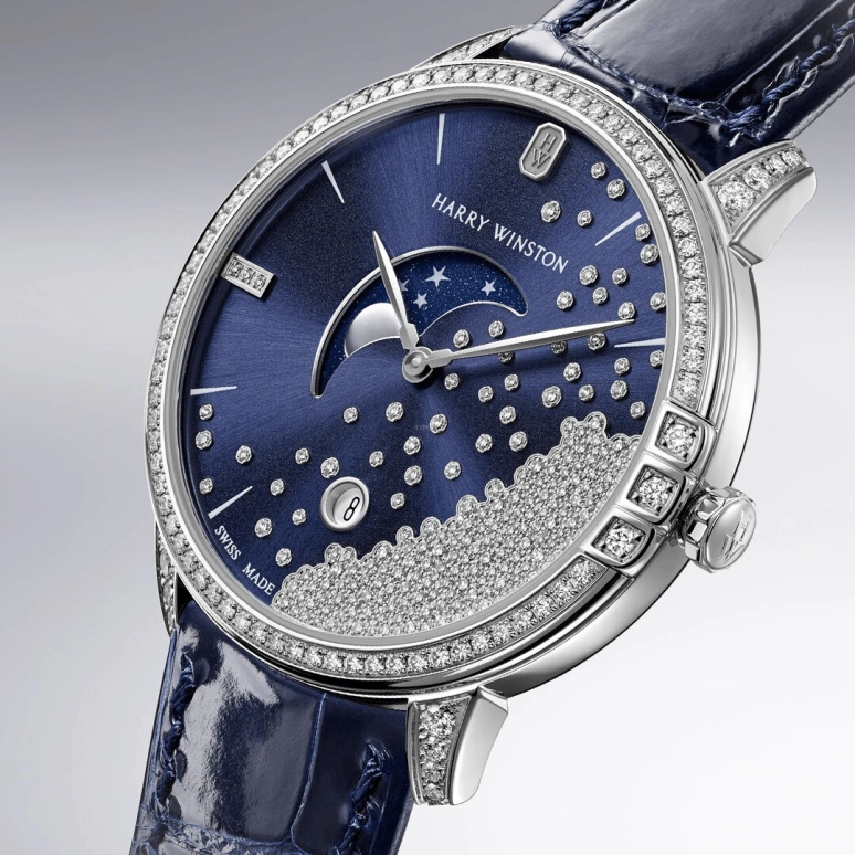 Harry Winston,Midnight 39mm,39mm,Gold,White Gold,Quartz,In-house Caliber,Closed,MIDQMP39WW004