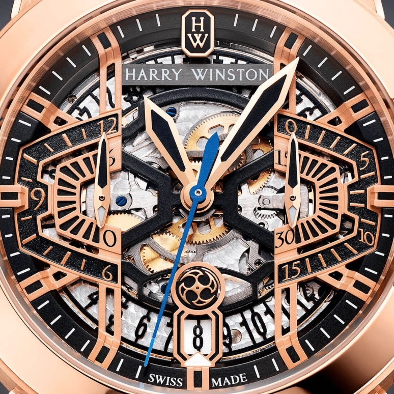 Harry Winston,The Ocean 44mm,44mm,Rose Gold,Gold,Automatic,In-house Caliber,Open,OCEACH44RR001