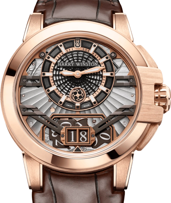 Harry Winston,The Ocean 42.2mm,42.2mm,Rose Gold,Gold,Automatic,In-house Caliber,Open,OCEABD42RR001