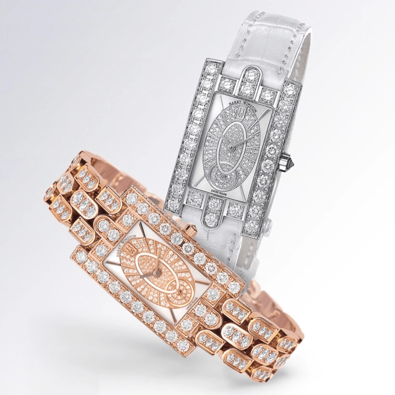 Harry Winston,The Avenue 21.4x36.1mm,21.4x36.1mm,Rose Gold,Gold,White,Quartz,In-house Caliber,Mother of Pearl,AVEQHM21RR112