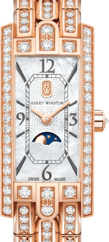 Harry Winston,The Avenue 15.6x32.3mm,15.6x32.3mm,Rose Gold,Gold,White,Quartz,In-house Caliber,Mother of Pearl,AVCQMP16RR003