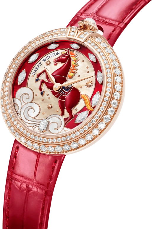 Harry Winston,Moments 36mm,36mm,Rose Gold,Red,Automatic,In-house Caliber,Round,MMTAHM36RR003