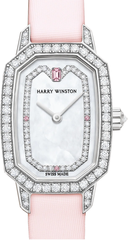 Harry Winston,Emerald 17.7x24mm,17.7x24mm,Gold,White Gold,White,Quartz,In-house Caliber,Mother of Pearl,EMEQHM18WW007