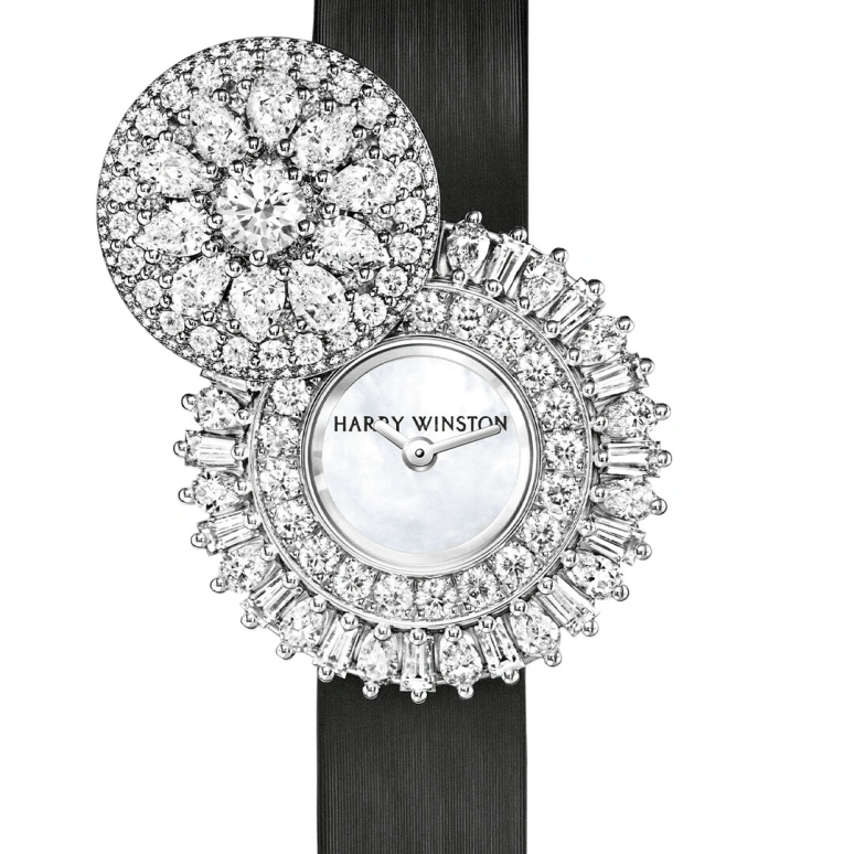 Harry Winston,High Jewelry Timepieces 27mm,27mm,Gold,White Gold,White,Quartz,In-house Caliber,Mother of Pearl,HJTQHM27WW001
