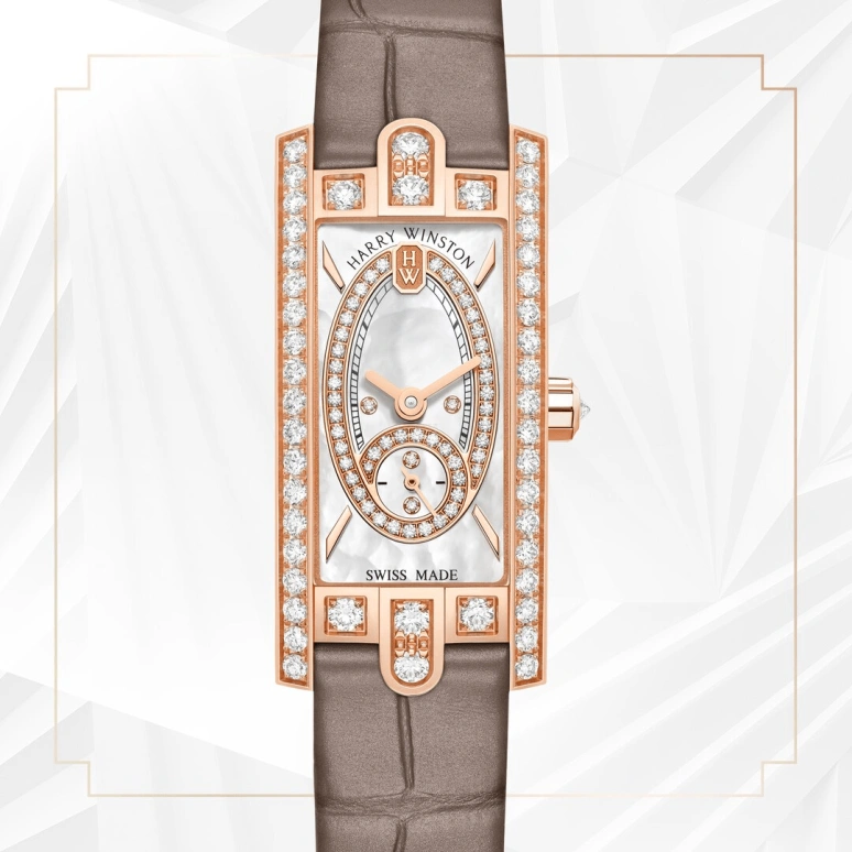 Harry Winston,The Avenue 15.6x32.3mm,15.6x32.3mm,Rose Gold,Gold,White,Quartz,In-house Caliber,Mother of Pearl,AVCQSS16RR001