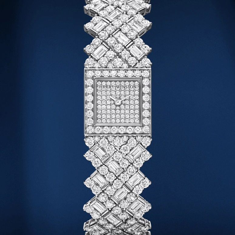 Harry Winston,High Jewelry Timepieces 17.5x17.5mm,17.5x17.5mm,Platinum,Quartz,In-house Caliber,Closed,HJTQHM18PP004