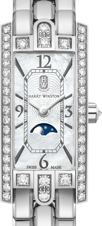 Harry Winston,The Avenue 15.6x32.3mm,15.6x32.3mm,Gold,White Gold,White,Quartz,In-house Caliber,Mother of Pearl,AVCQMP16WW002