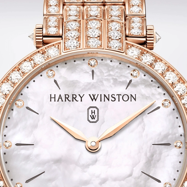 Harry Winston,The Premier 36mm,36mm,Rose Gold,Gold,White,Quartz,In-house Caliber,Mother of Pearl,PRNQHM36RR010