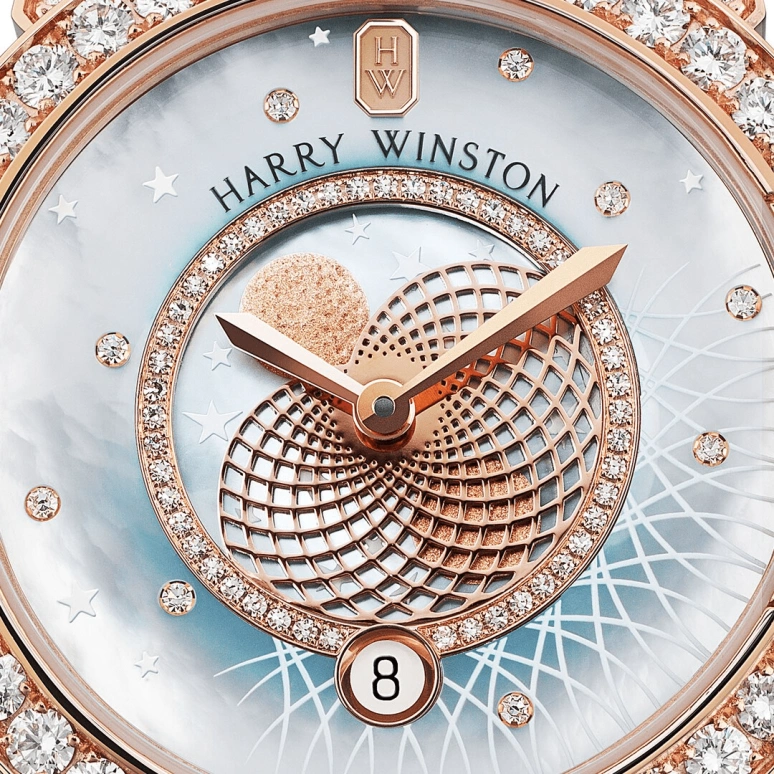 Harry Winston,The Ocean 36mm,36mm,Rose Gold,Gold,Blue,Quartz,In-house Caliber,Mother of Pearl,OCEQMP36RR029