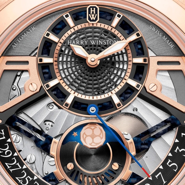 Harry Winston,The Ocean 42.2mm,42.2mm,Rose Gold,Gold,Automatic,In-house Caliber,Open,OCEAMP42RR001