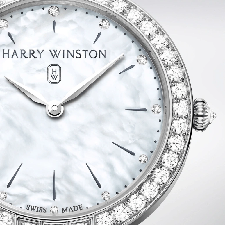 Harry Winston,The Premier 36mm,36mm,Gold,White Gold,White,Quartz,In-house Caliber,Mother of Pearl,PRNQHM36WW017