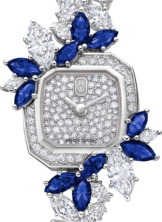 Harry Winston,High Jewelry Timepieces 17.50x17.50mm,17.50x17.50mm,Platinum,Silver,Quartz,In-house Caliber,Square,HJTQHM18PP021