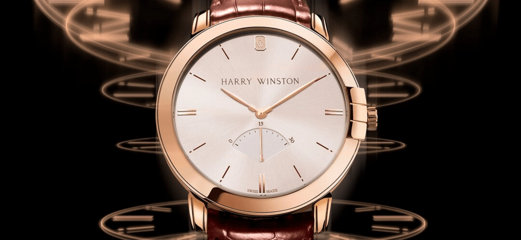 Harry Winston,Midnight 42.5mm,42.5mm,Rose Gold,Gold,Automatic,In-house Caliber,Open,MIDARS42RR001