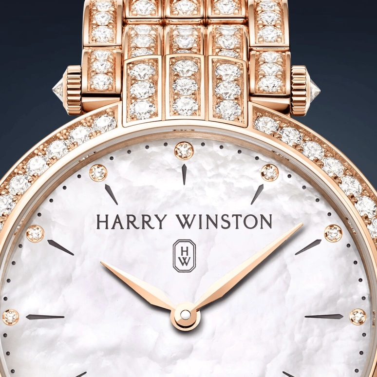 Harry Winston,The Premier 31mm,31mm,Rose Gold,Gold,White,Quartz,In-house Caliber,Mother of Pearl,PRNQHM31RR004