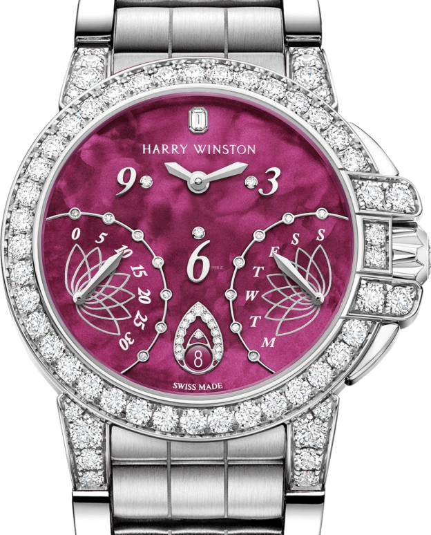 Harry Winston,The Ocean 36mm,36mm,Gold,White Gold,Burgundy,Automatic,In-house Caliber,Mother of Pearl,OCEABI36WW054
