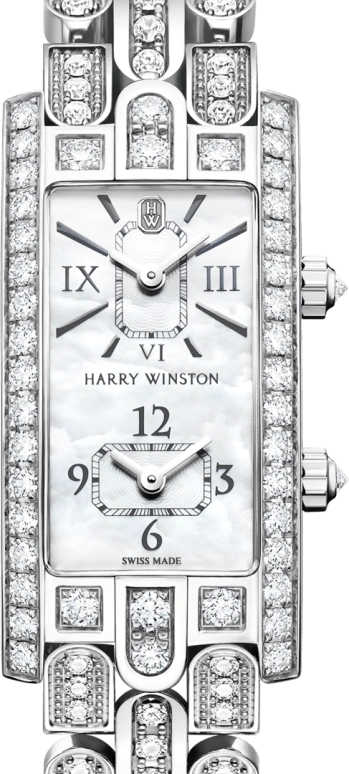 Harry Winston,The Avenue 19x39.5mm,19x39.5mm,Gold,White Gold,White,Quartz,In-house Caliber,Mother of Pearl,AVCQTZ19WW003