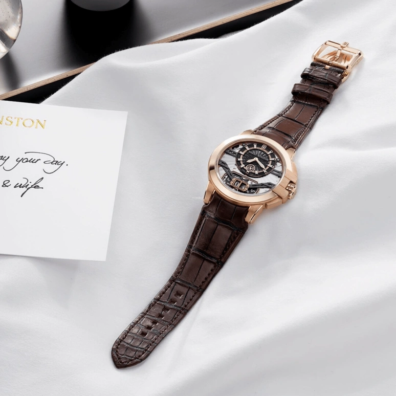 Harry Winston,The Ocean 42.2mm,42.2mm,Rose Gold,Gold,Automatic,In-house Caliber,Open,OCEABD42RR001