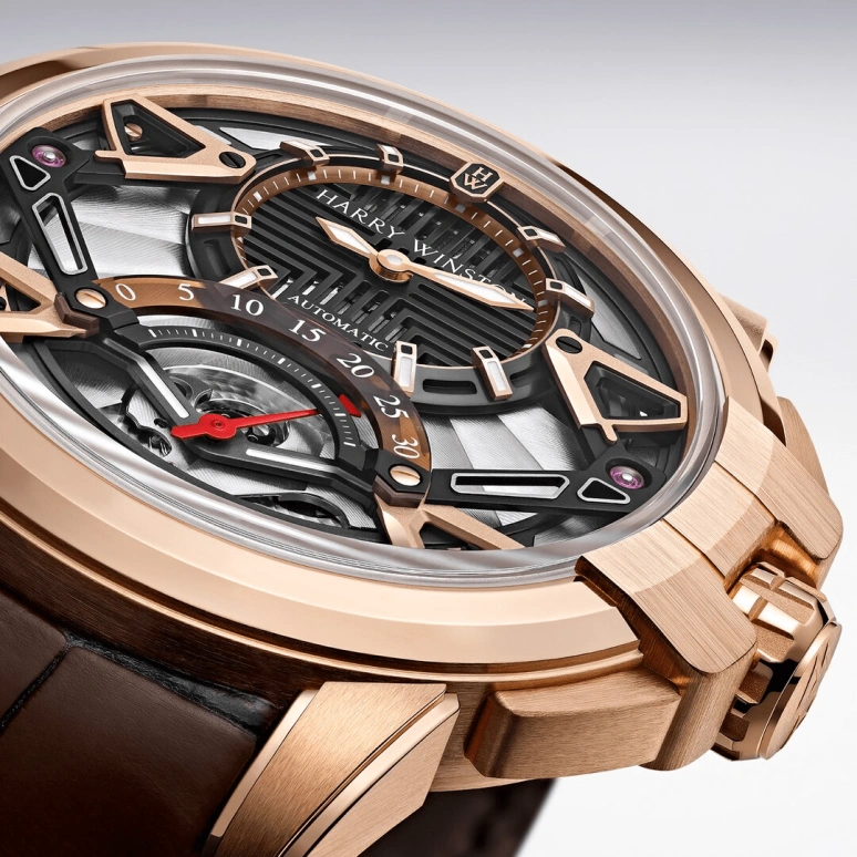 Harry Winston,The Ocean 42.2mm,42.2mm,Rose Gold,Gold,Automatic,In-house Caliber,Open,OCEARS42RR001