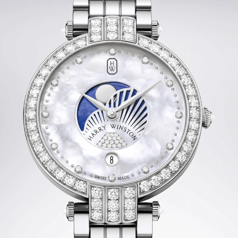 Harry Winston,The Premier 36mm,36mm,Gold,White Gold,White,Quartz,In-house Caliber,Mother of Pearl,PRNQMP36WW003