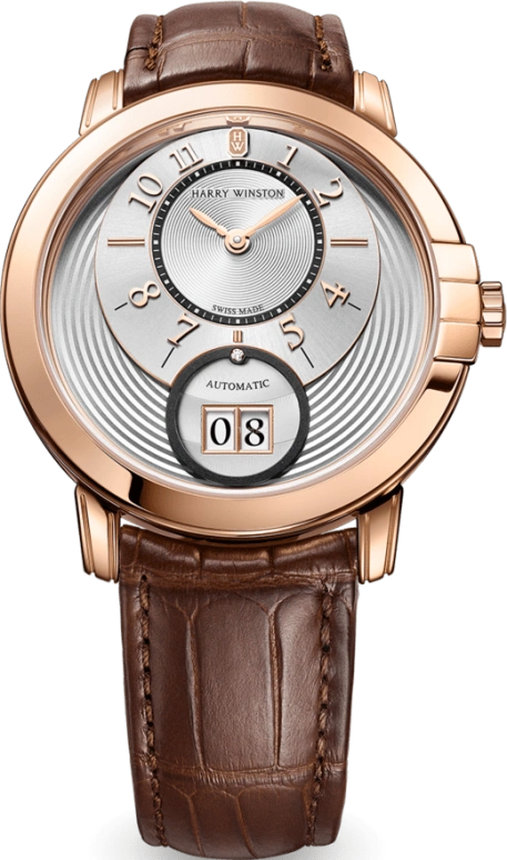 Harry Winston,Midnight 42.5mm,42.5mm,Rose Gold,Gold,Automatic,In-house Caliber,Open,MIDABD42RR005
